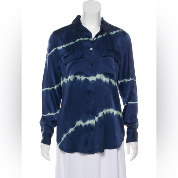 Equipment tie dye silk shirt blouse (RARE) Extra-small, blogger fav - Picture 1 of 9